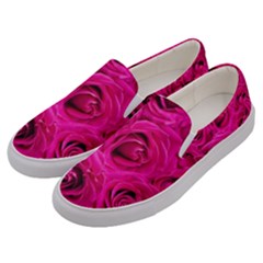 Pink-flowers-roses-background Men s Canvas Slip Ons