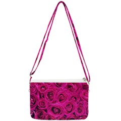 Pink-flowers-roses-background Double Gusset Crossbody Bag by Sapixe