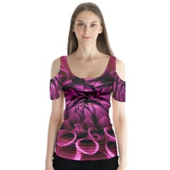 Dahlia-flower-purple-dahlia-petals Butterfly Sleeve Cutout Tee 