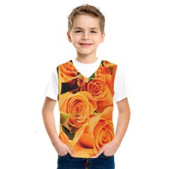 Roses-flowers-orange-roses Kids  Basketball Tank Top