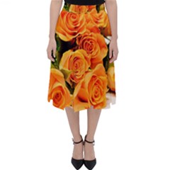 Roses-flowers-orange-roses Classic Midi Skirt