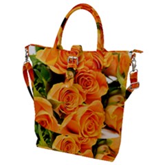 Roses-flowers-orange-roses Buckle Top Tote Bag
