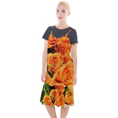 Roses-flowers-orange-roses Camis Fishtail Dress by Sapixe