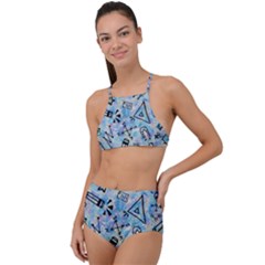 Science-education-doodle-background High Waist Tankini Set