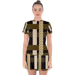 Art-stripes-pattern-design-lines Drop Hem Mini Chiffon Dress