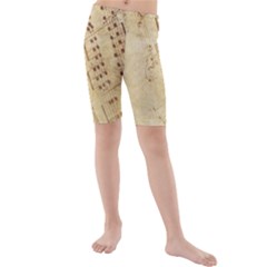 Music-melody-old-fashioned Kids  Mid Length Swim Shorts