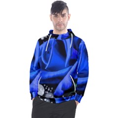 Blue-rose-rose-rose-bloom-blossom Men s Pullover Hoodie by Sapixe