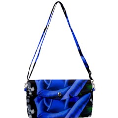 Blue-rose-rose-rose-bloom-blossom Removable Strap Clutch Bag by Sapixe