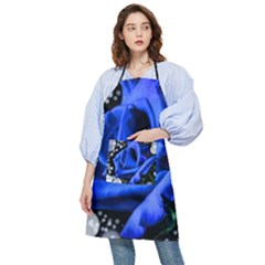 Blue-rose-rose-rose-bloom-blossom Pocket Apron by Sapixe