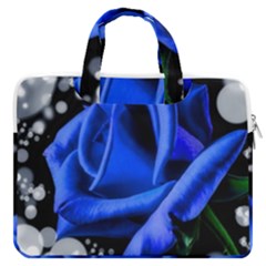 Blue-rose-rose-rose-bloom-blossom Macbook Pro Double Pocket Laptop Bag