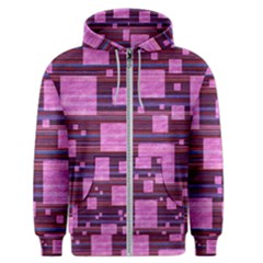 Squares-purple-stripes-texture Men s Zipper Hoodie