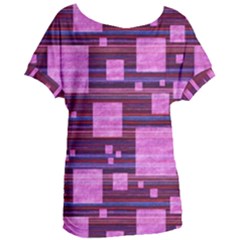 Squares-purple-stripes-texture Women s Oversized Tee