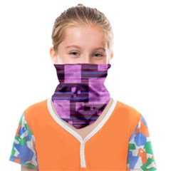 Squares-purple-stripes-texture Face Covering Bandana (kids) by Sapixe