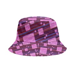 Squares-purple-stripes-texture Inside Out Bucket Hat by Sapixe