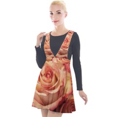 Roses-flowers-rose-bloom-petals Plunge Pinafore Velour Dress