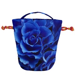 Roses-flowers-plant-romance Drawstring Bucket Bag by Sapixe