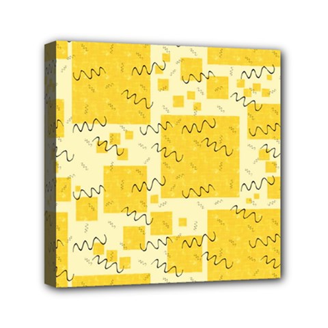 Party-confetti-yellow-squares Mini Canvas 6  X 6  (stretched)