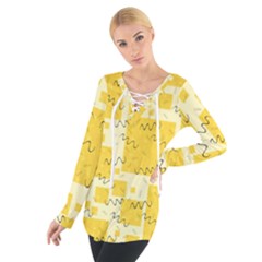 Party-confetti-yellow-squares Tie Up Tee