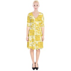 Party-confetti-yellow-squares Wrap Up Cocktail Dress by Sapixe