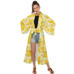 Party-confetti-yellow-squares Maxi Kimono