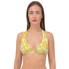 Party-confetti-yellow-squares Double Strap Halter Bikini Top