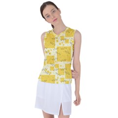 Party-confetti-yellow-squares Women s Sleeveless Sports Top