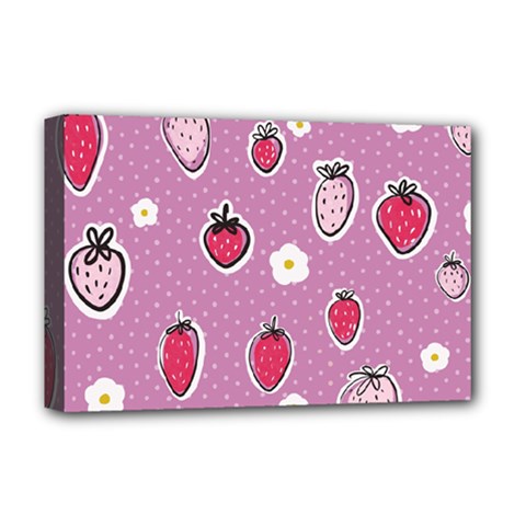 Juicy Strawberries Deluxe Canvas 18  X 12  (stretched) by SychEva