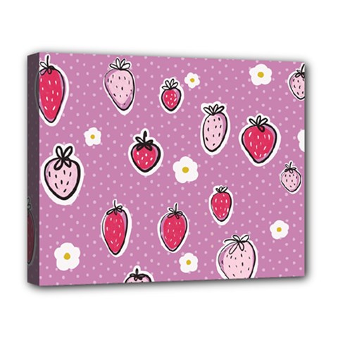 Juicy Strawberries Deluxe Canvas 20  X 16  (stretched) by SychEva