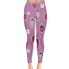 Juicy Strawberries Inside Out Leggings by SychEva