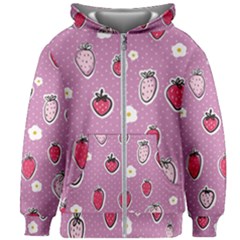 Juicy Strawberries Kids  Zipper Hoodie Without Drawstring by SychEva
