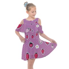 Juicy Strawberries Kids  Shoulder Cutout Chiffon Dress by SychEva