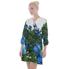 Flowers-roses-rose-nature-bouquet Open Neck Shift Dress by Sapixe