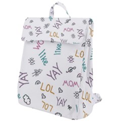 Doodle Pattern Flap Top Backpack by Sapixe