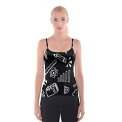 Knowledge-drawing-education-science Spaghetti Strap Top by Sapixe
