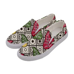 Leaves Foliage Batik Seamless Women s Canvas Slip Ons