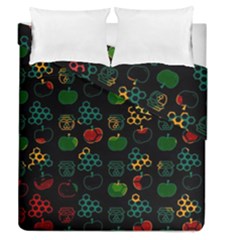 Apples Honey Honeycombs Pattern Duvet Cover Double Side (queen Size) by Sapixe