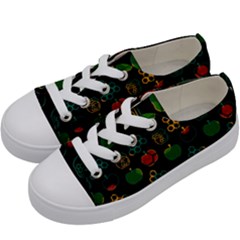 Apples Honey Honeycombs Pattern Kids  Low Top Canvas Sneakers by Sapixe