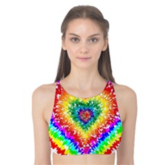 Tie Dye Heart Colorful Prismatic Tank Bikini Top by Sapixe