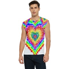 Tie Dye Heart Colorful Prismatic Men s Raglan Cap Sleeve Tee