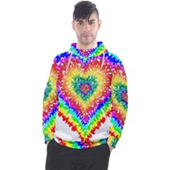 Tie Dye Heart Colorful Prismatic Men s Pullover Hoodie by Sapixe