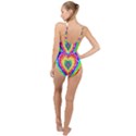 Tie Dye Heart Colorful Prismatic High Neck One Piece Swimsuit View2