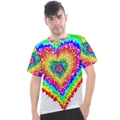 Tie Dye Heart Colorful Prismatic Men s Sport Top by Sapixe