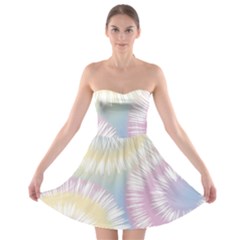 Tie Dye Pattern Colorful Design Strapless Bra Top Dress