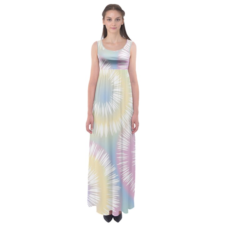Tie Dye Pattern Colorful Design Empire Waist Maxi Dress
