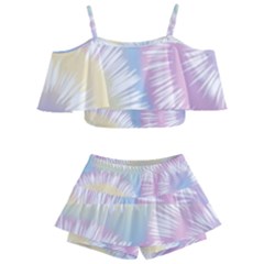 Tie Dye Pattern Colorful Design Kids  Off Shoulder Skirt Bikini