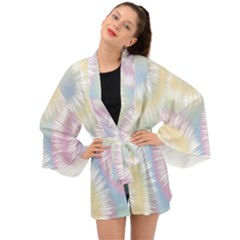 Tie Dye Pattern Colorful Design Long Sleeve Kimono