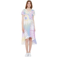 Tie Dye Pattern Colorful Design High Low Boho Dress by Sapixe