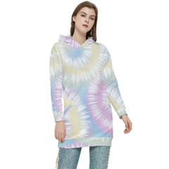 Tie Dye Pattern Colorful Design Women s Long Oversized Pullover Hoodie