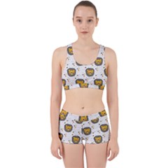 Lion Heads Pattern Design Doodle Work It Out Gym Set