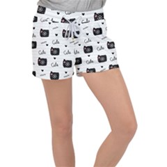 Cute Cameras Doodles Hand Drawn Velour Lounge Shorts by Sapixe